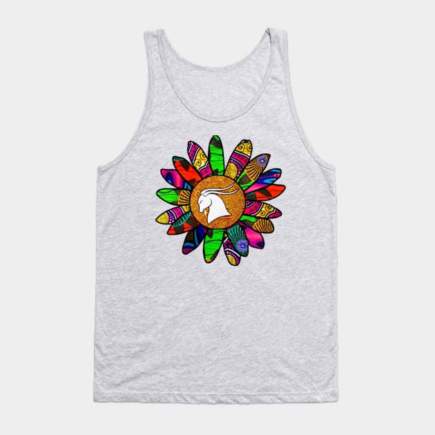 Capricorn Vibrant Retro Flower Tank Top by artbyomega